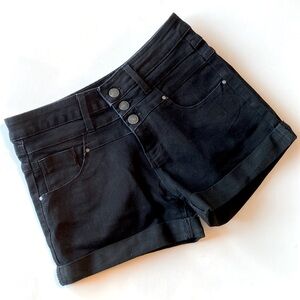 Eighty Two Brand High Waist Black Jeans Shorts